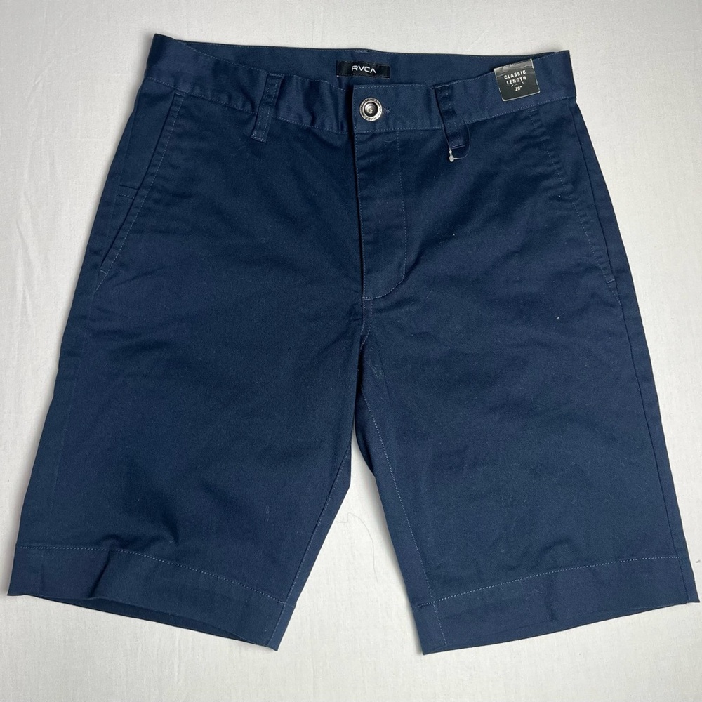RVCA Men's Deep Blue Flat Front Shorts